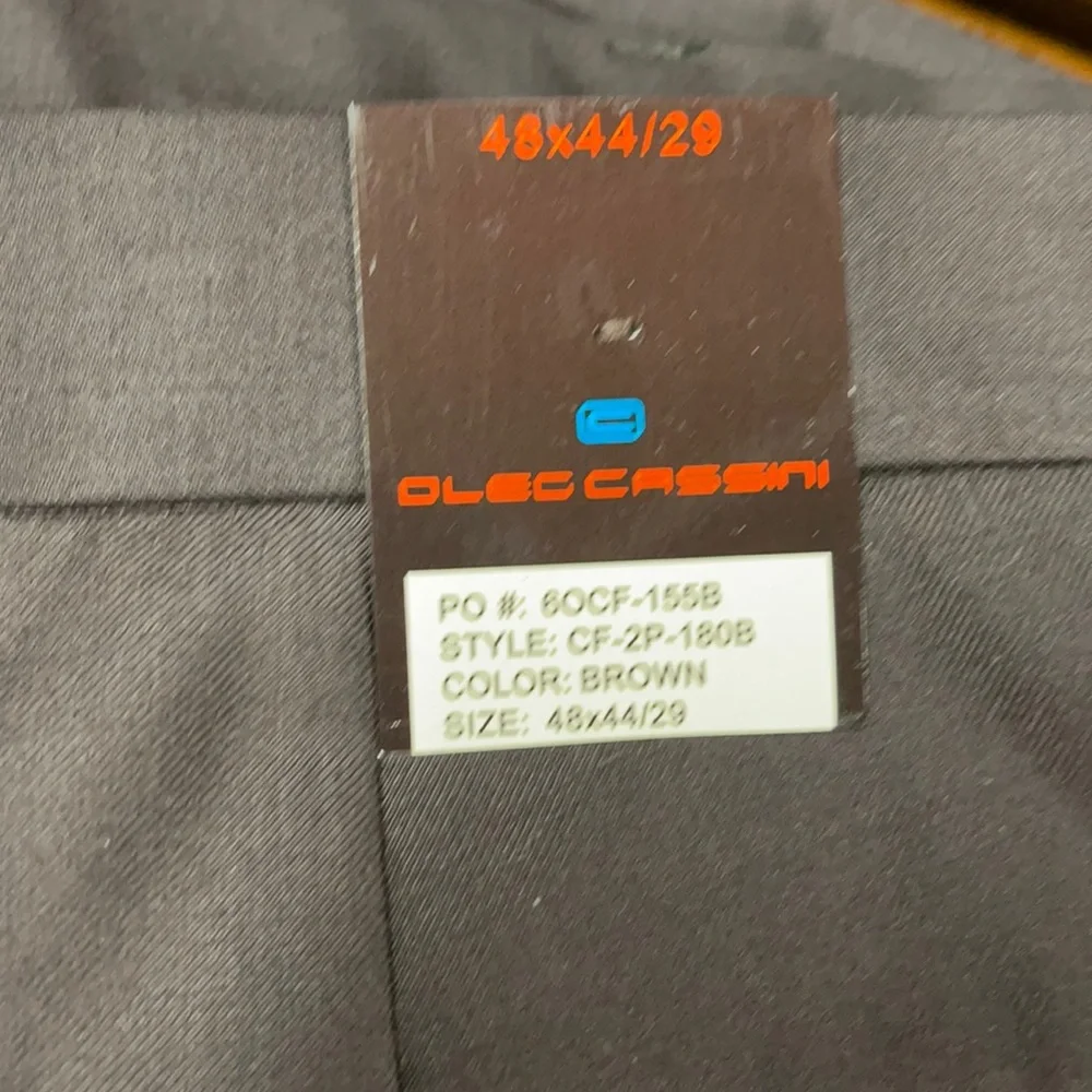 Oleg Cassini New Brown Pleated Dress Pants 48/29